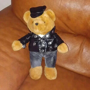 💙🌹stuffed biker bear toy